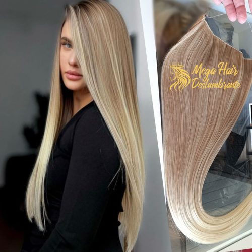Aplique Fio Invisível Liso Loiro Médio Californiana