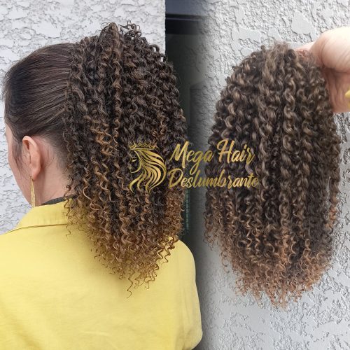 Rabo Crespo 30 cm Californiana Castanho Mel